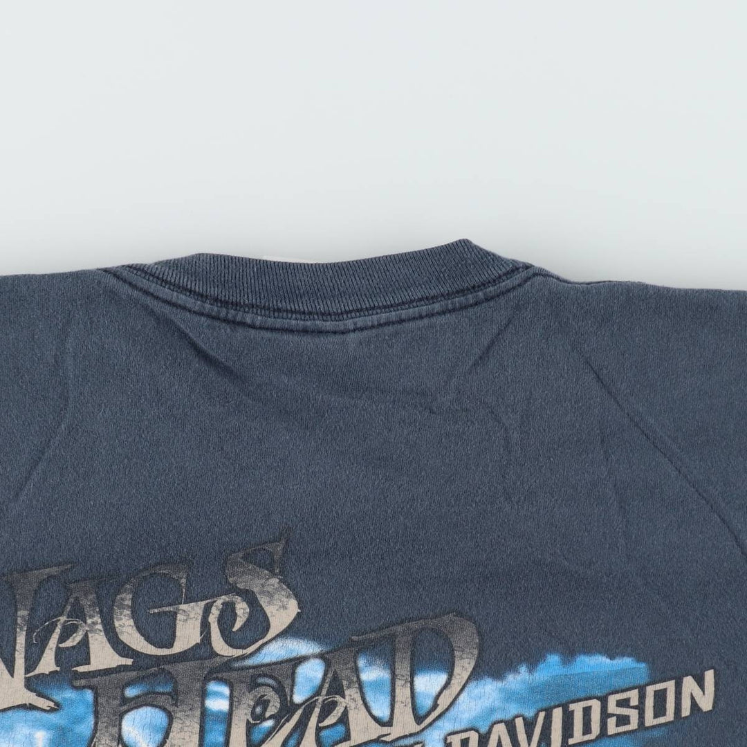 2000'S Harley-Davidson Motorcycle T-Shirt, Made in USA, Men's Size L (approx.), Vintage cotton navy blue type Vintage Second Hand