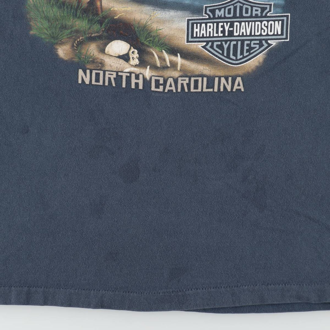 2000'S Harley-Davidson Motorcycle T-Shirt, Made in USA, Men's Size L (approx.), Vintage cotton navy blue type Vintage Second Hand