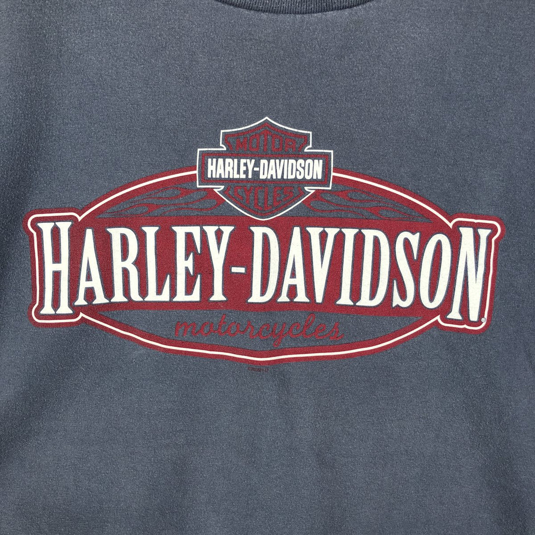 00'S Harley-Davidson Motorcycle Bike T-shirt Men's XXL unclear Blue type light blue Vintage Second Hand
