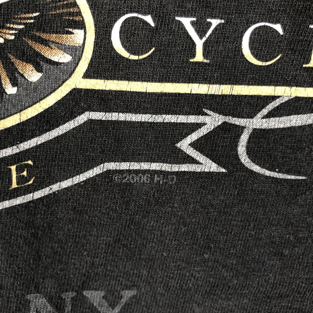 2000'S Harley-Davidson Eagle Pattern Motorcycle T-Shirt, Made in USA, Men's XXL equivalent. cotton black type Vintage Second Hand
