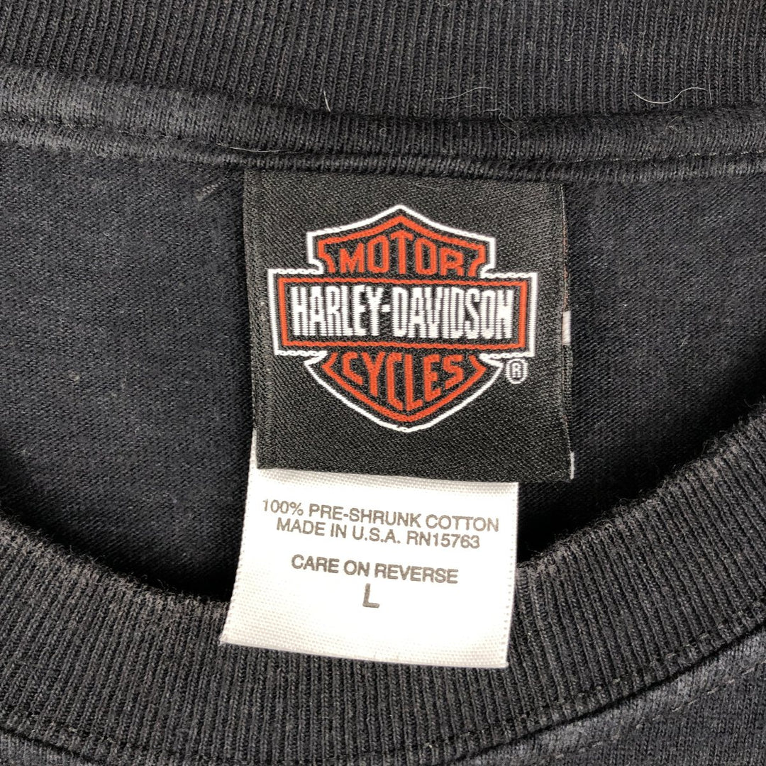 2000'S Harley-Davidson Eagle Pattern Tank Top, Made in USA, Men's Size L (approx.) cotton black type Vintage Second Hand