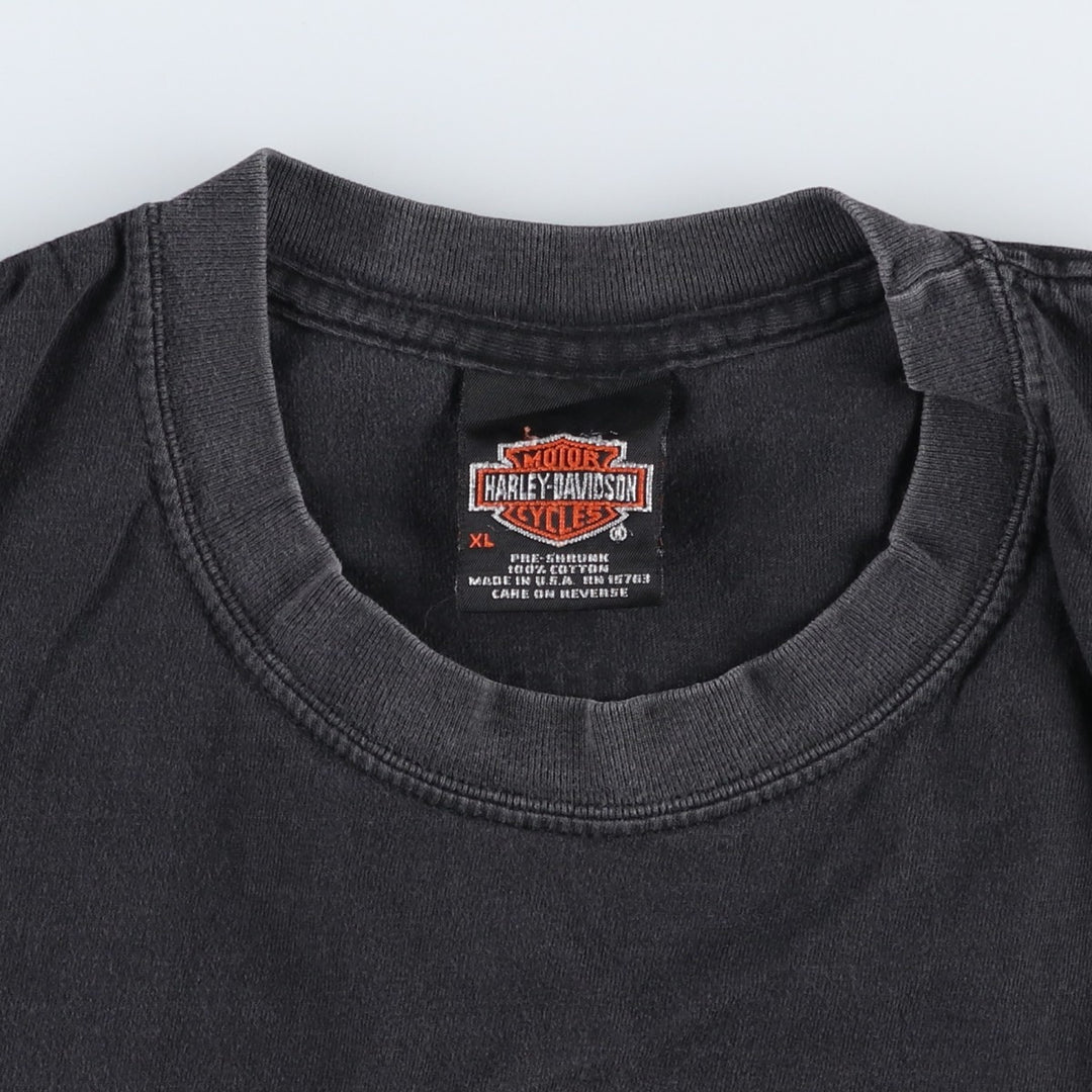 Harley-Davidson Motorcycle Bike T-shirt Made in USA Men's XL cotton black type Vintage Second Hand