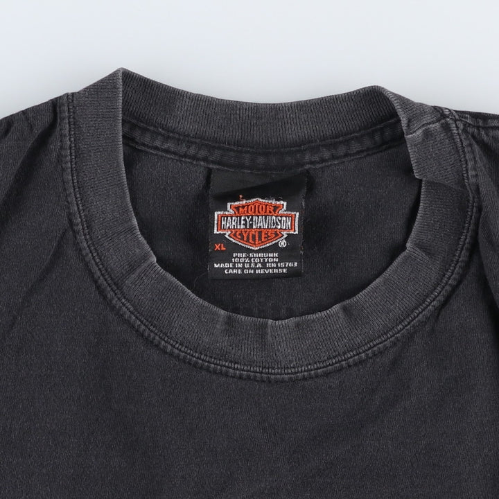Harley-Davidson Motorcycle Bike T-shirt Made in USA Men's XL cotton black type Vintage Second Hand