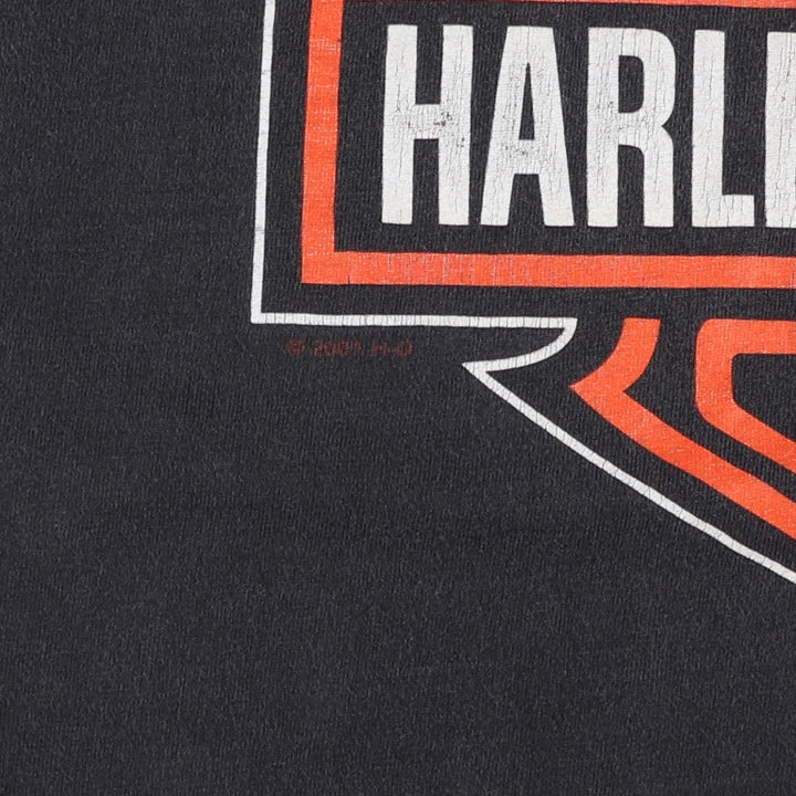 Harley-Davidson Motorcycle Bike T-shirt Made in USA Men's XL cotton black type Vintage Second Hand