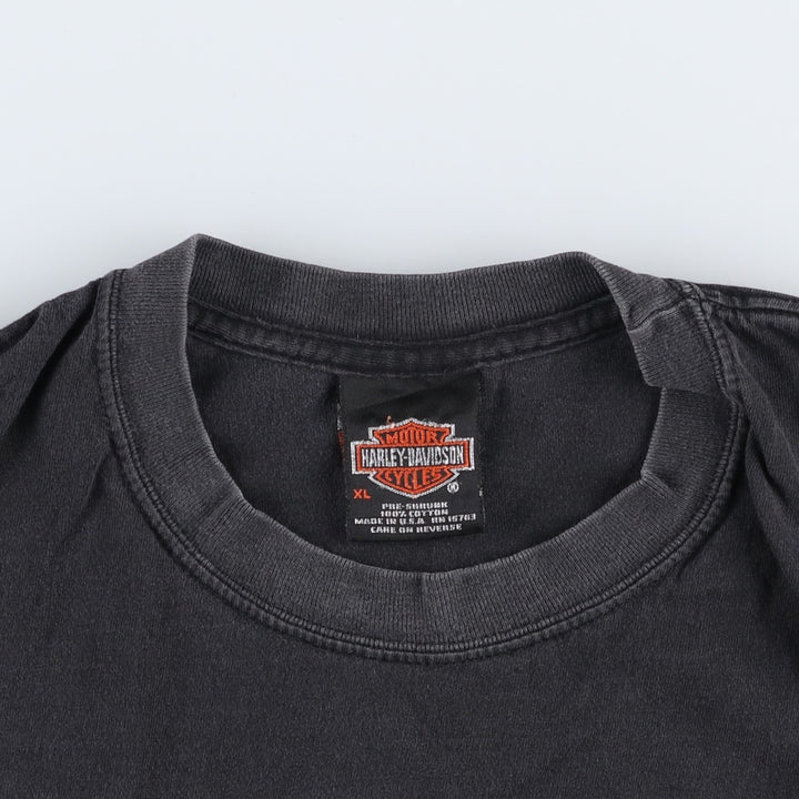 Harley-Davidson Motorcycle Bike T-shirt Made in USA Men's XL cotton black type Vintage Second Hand
