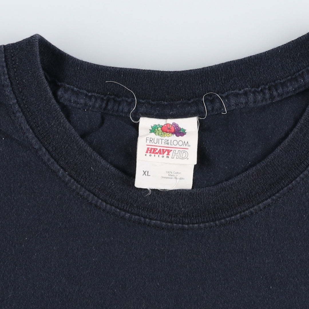 Fruit of the Loom Heavy Cotton Harley-Davidson Skull Pattern Motorcycle T-Shirt, Men's Size XL (approx.) cotton black type Vintage Second Hand