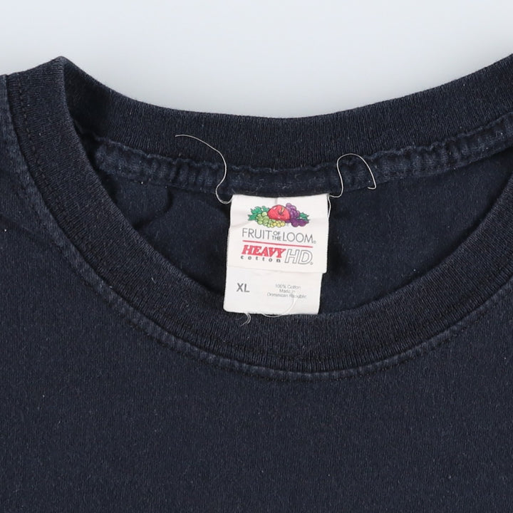 Fruit of the Loom Heavy Cotton Harley-Davidson Skull Pattern Motorcycle T-Shirt, Men's Size XL (approx.) cotton black type Vintage Second Hand