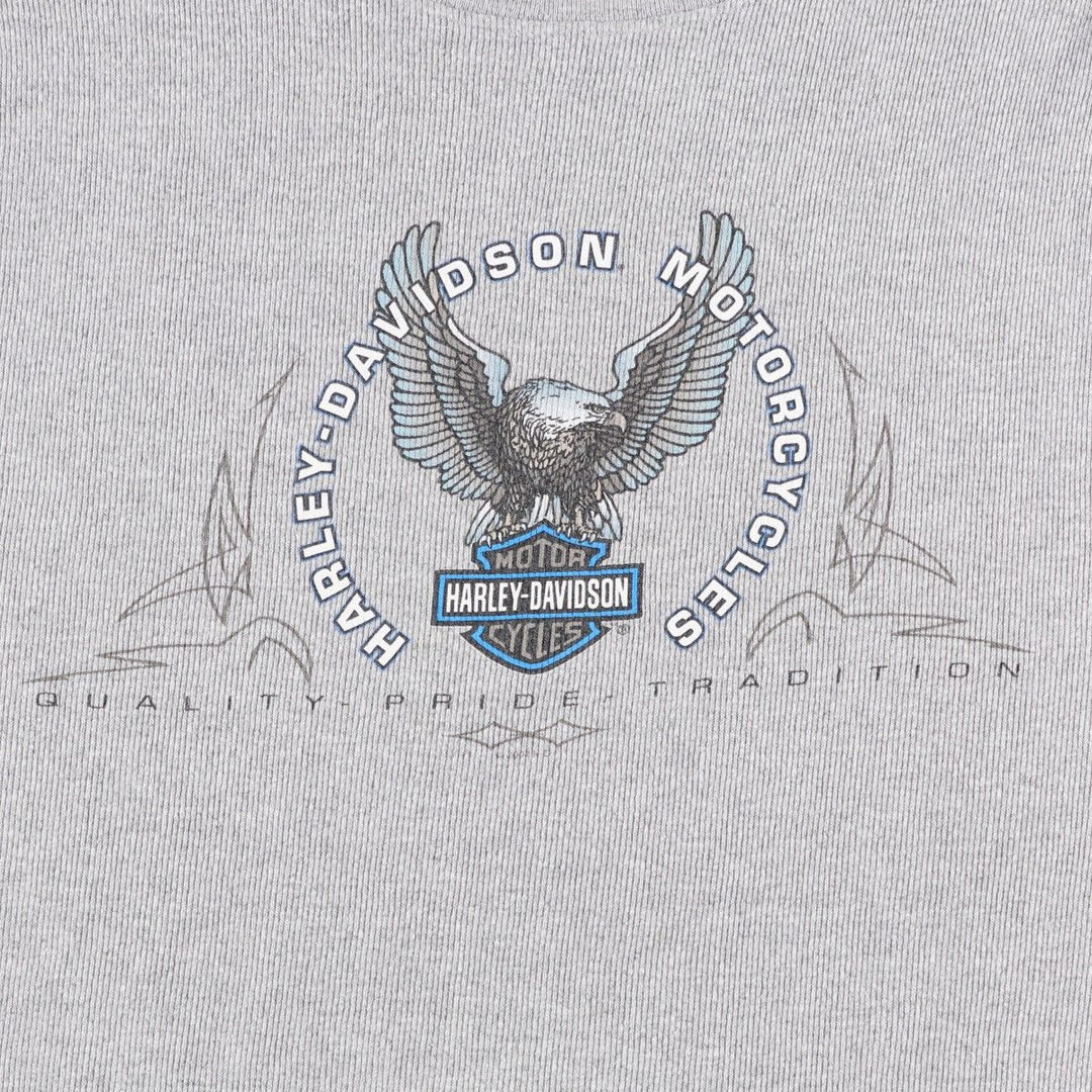2000'S Harley-Davidson Eagle Pattern Tank Top, Made in USA, Men's XXL equivalent. cotton gray type Vintage Second Hand