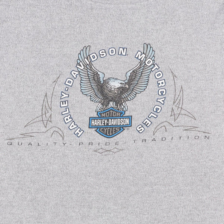 2000'S Harley-Davidson Eagle Pattern Tank Top, Made in USA, Men's XXL equivalent. cotton gray type Vintage Second Hand