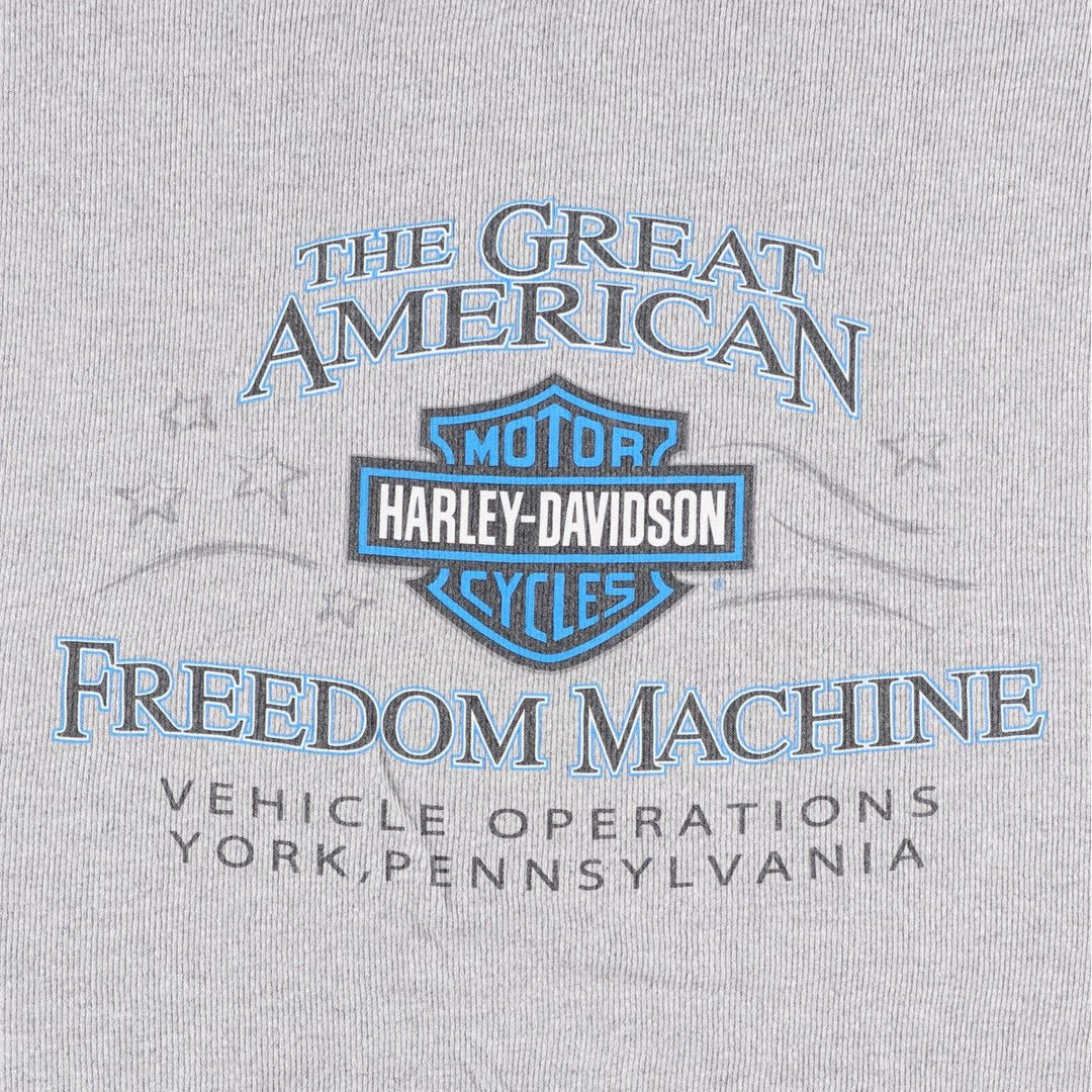 2000'S Harley-Davidson Eagle Pattern Tank Top, Made in USA, Men's XXL equivalent. cotton gray type Vintage Second Hand