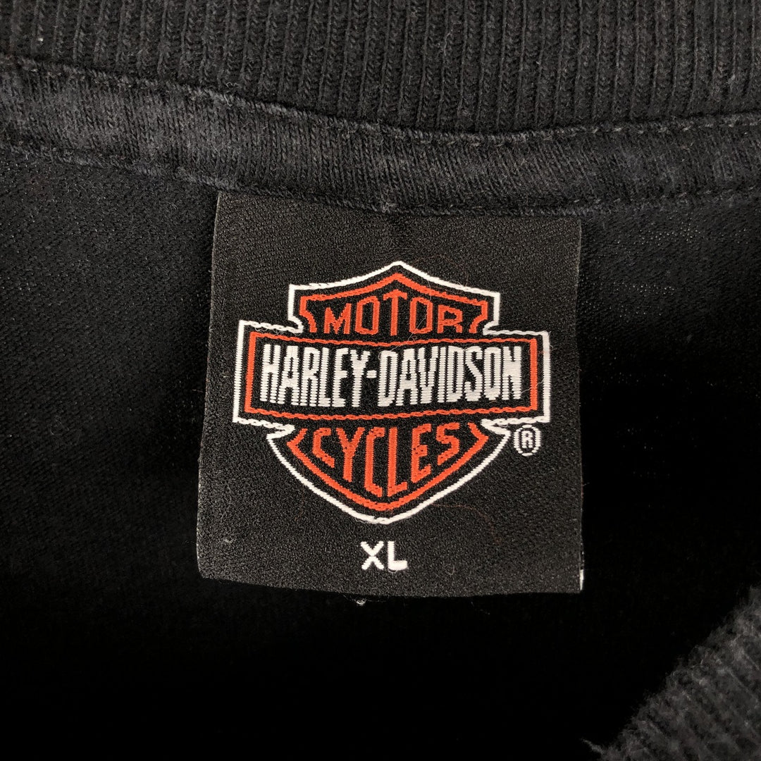 2000'S Harley-Davidson Eagle Pattern Motorcycle T-Shirt, Made in USA, Men's Size XL (approx.) cotton black type Vintage Second Hand