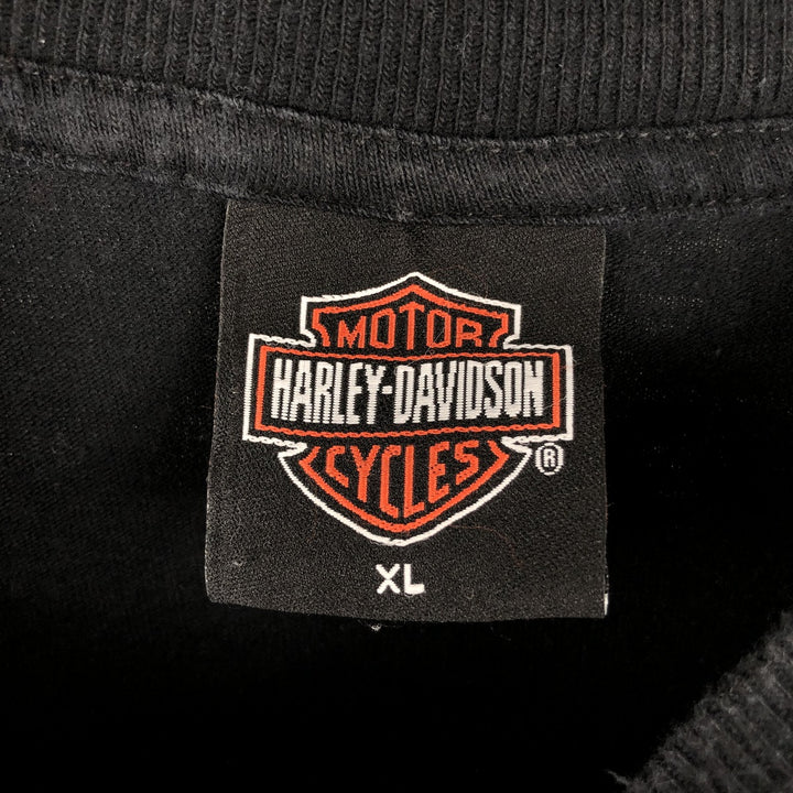 2000'S Harley-Davidson Eagle Pattern Motorcycle T-Shirt, Made in USA, Men's Size XL (approx.) cotton black type Vintage Second Hand