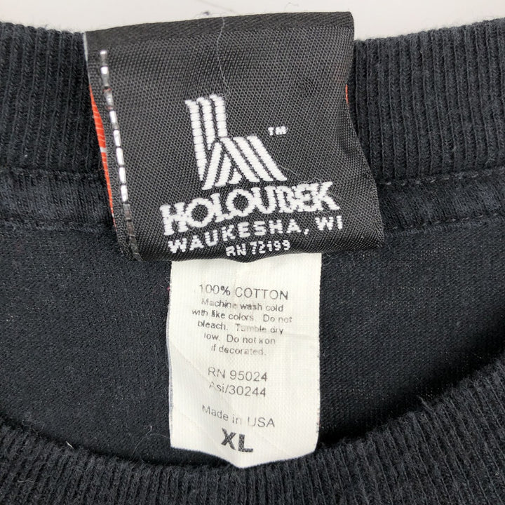 2000'S Harley-Davidson Eagle Pattern Motorcycle T-Shirt, Made in USA, Men's Size XL (approx.) cotton black type Vintage Second Hand