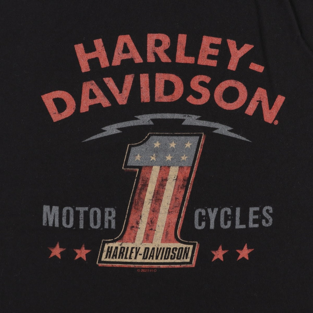 Harley-Davidson Stars and Stripes Motorcycle T-Shirt, Men's Size XL unclear black type Vintage Second Hand