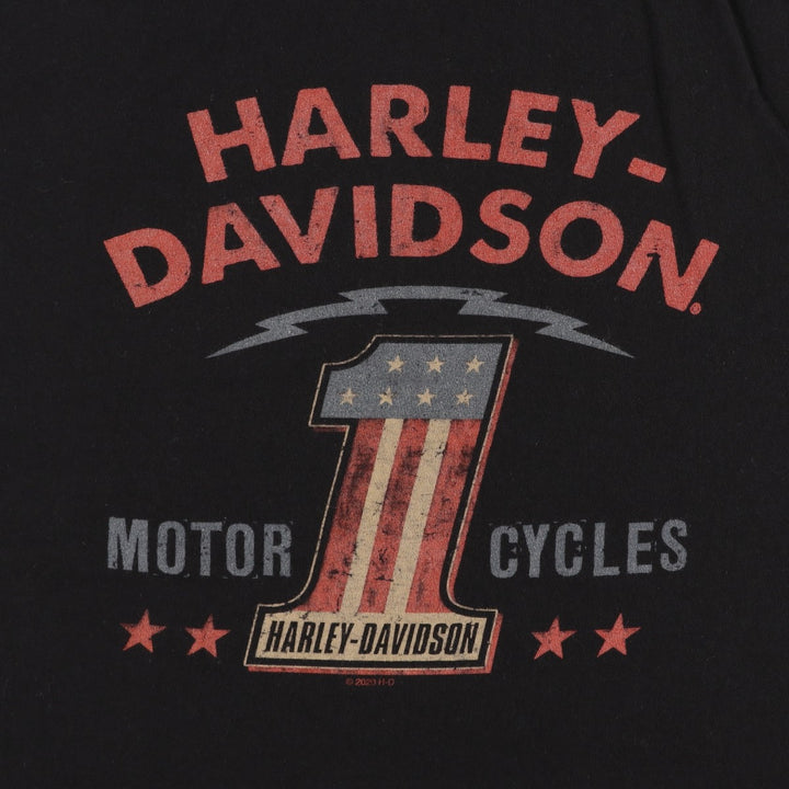 Harley-Davidson Stars and Stripes Motorcycle T-Shirt, Men's Size XL unclear black type Vintage Second Hand