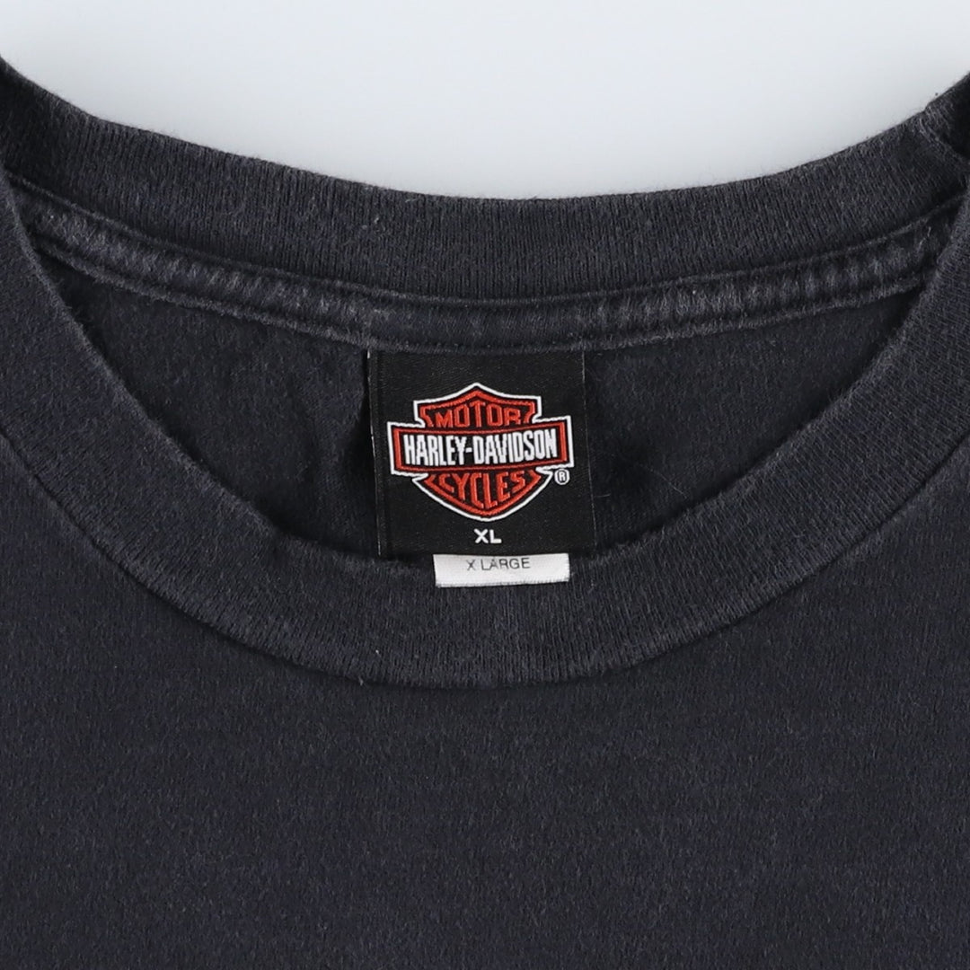 00'S Harley-Davidson Motorcycle Bike T-shirt Made in USA Men's XL cotton black type Vintage Second Hand