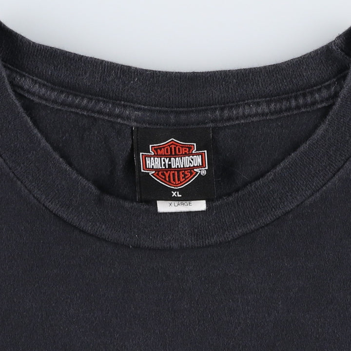 00'S Harley-Davidson Motorcycle Bike T-shirt Made in USA Men's XL cotton black type Vintage Second Hand