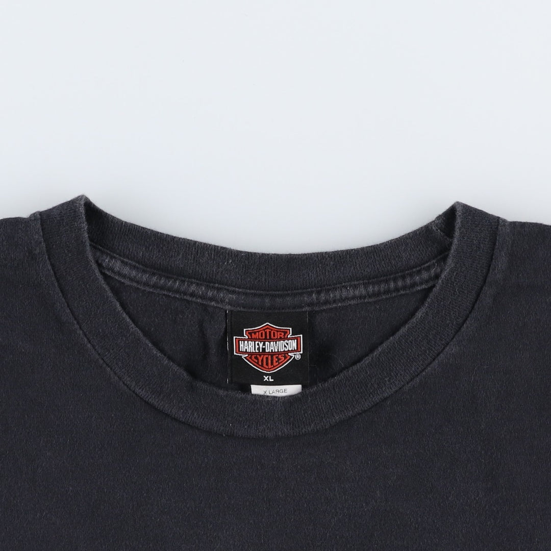 00'S Harley-Davidson Motorcycle Bike T-shirt Made in USA Men's XL cotton black type Vintage Second Hand