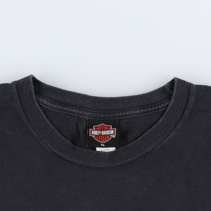 00'S Harley-Davidson Motorcycle Bike T-shirt Made in USA Men's XL cotton black type Vintage Second Hand