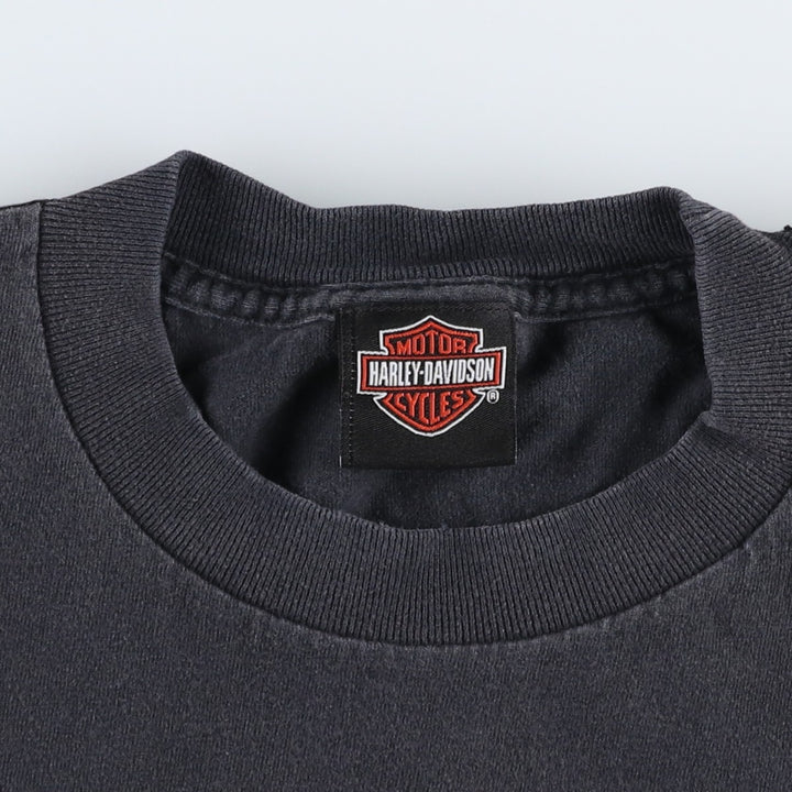 Harley-Davidson Skull Pattern Motorcycle Bike T-shirt Men's L size cotton black type Vintage Second Hand