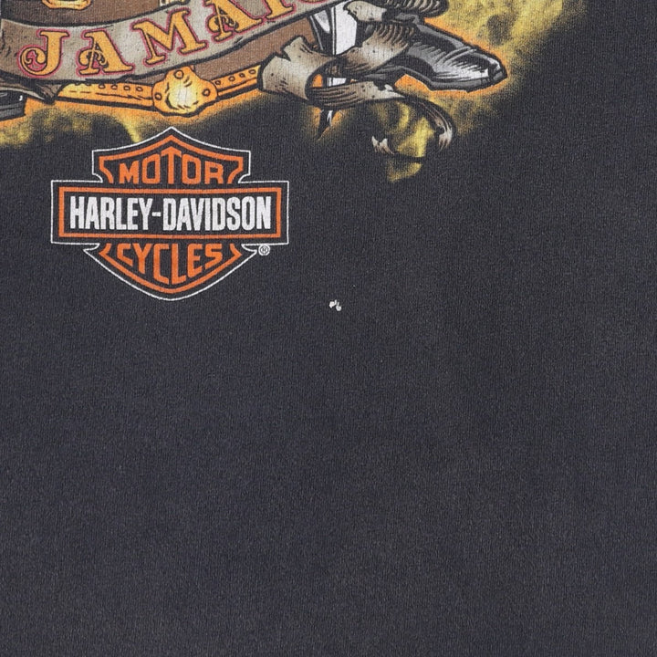 Harley-Davidson Skull Pattern Motorcycle Bike T-shirt Men's L size cotton black type Vintage Second Hand