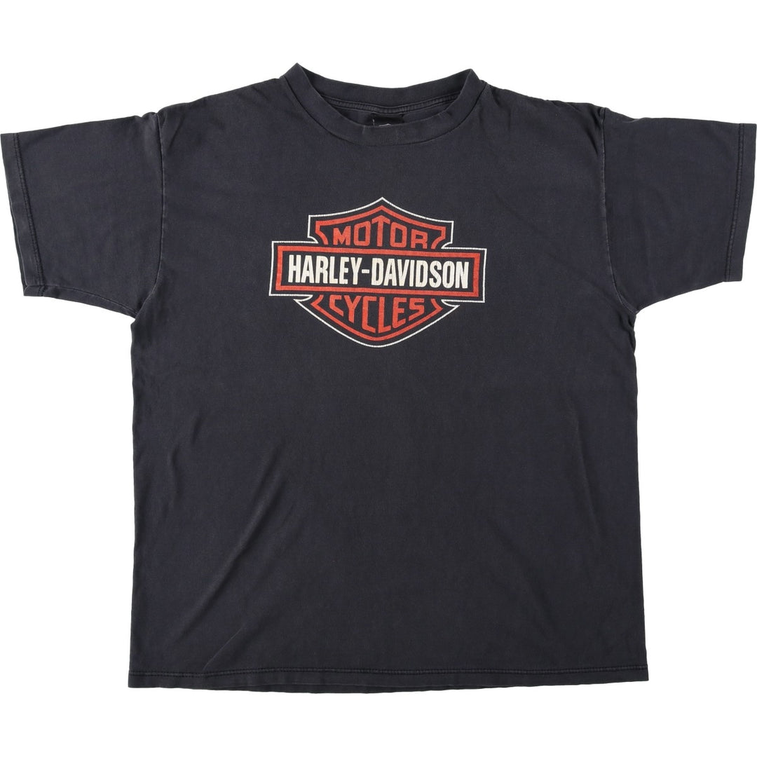 00'S Harley-Davidson Motorcycle Bike T-shirt Made in USA Men's XL cotton black type Vintage Second Hand