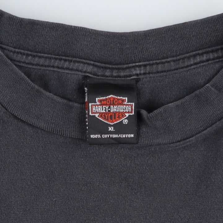 00'S Harley-Davidson Motorcycle Bike T-shirt Made in USA Men's XL cotton black type Vintage Second Hand