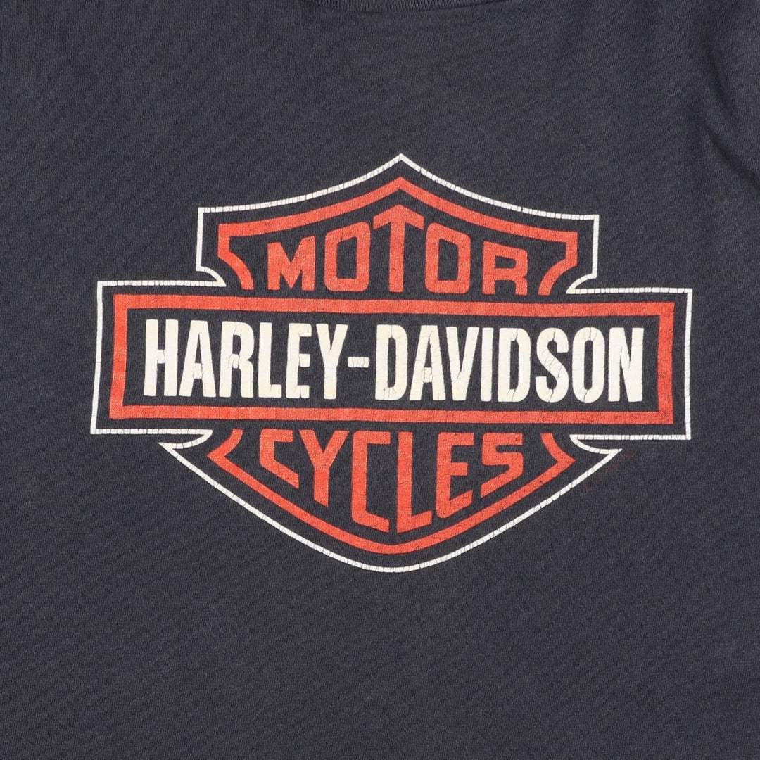 00'S Harley-Davidson Motorcycle Bike T-shirt Made in USA Men's XL cotton black type Vintage Second Hand