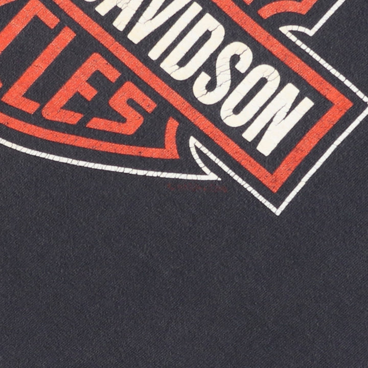 00'S Harley-Davidson Motorcycle Bike T-shirt Made in USA Men's XL cotton black type Vintage Second Hand