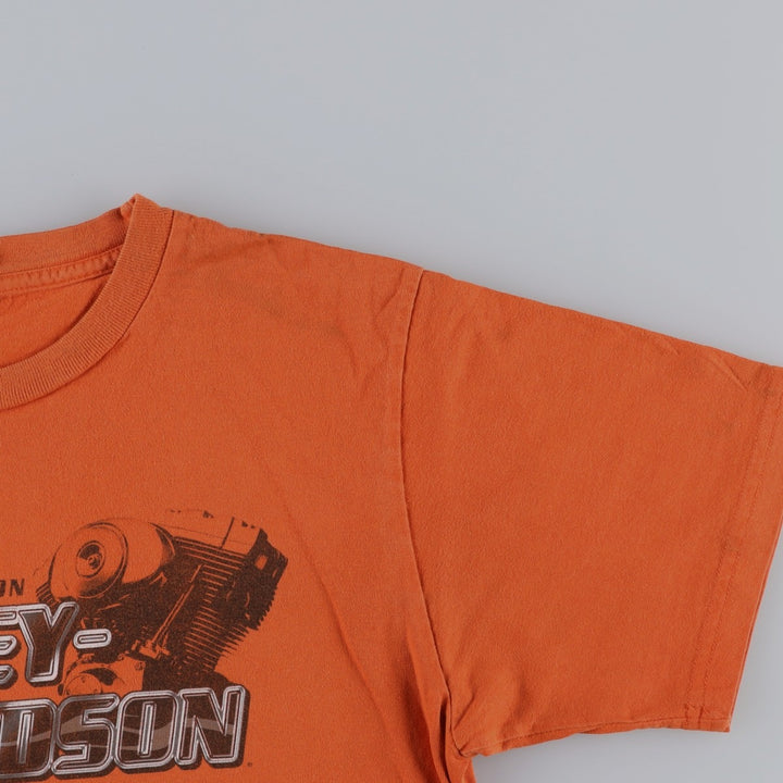 00'S Harley-Davidson Motorcycle Bike T-shirt Made in USA Men's L size cotton orange type Vintage Second Hand