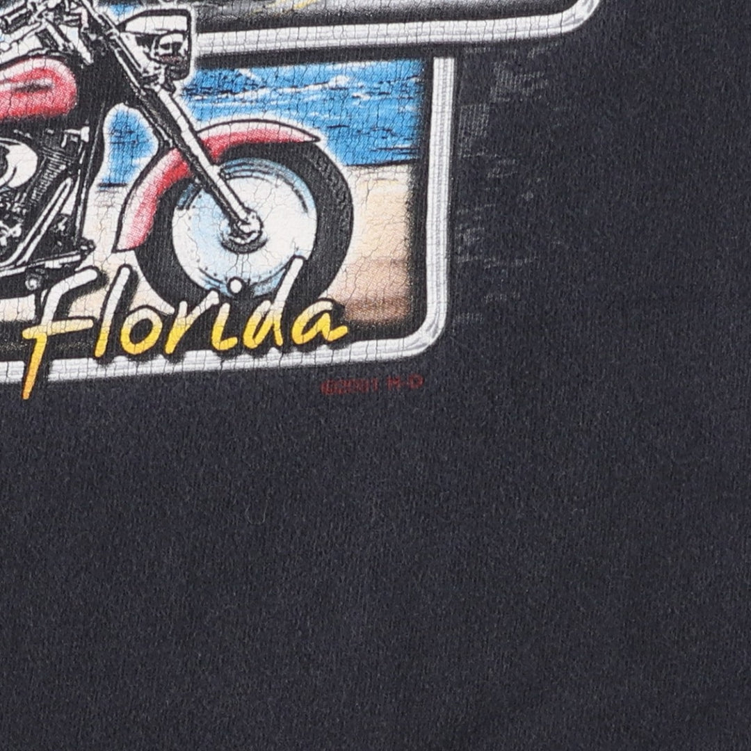 00'S Harley-Davidson Motorcycle Bike T-shirt Made in USA Men's L size cotton black type Vintage Second Hand