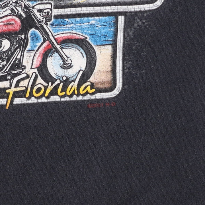 00'S Harley-Davidson Motorcycle Bike T-shirt Made in USA Men's L size cotton black type Vintage Second Hand