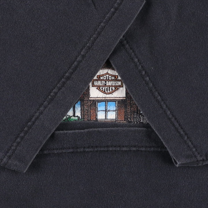 00'S Harley-Davidson Motorcycle Bike T-shirt Made in USA Men's L size cotton black type Vintage Second Hand