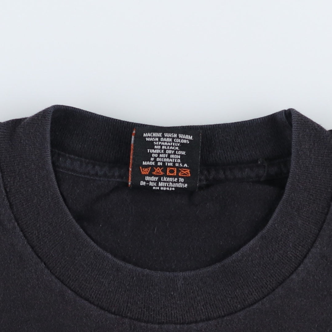 Harley-Davidson Motorcycle Bike T-shirt Made in USA Men's L size cotton black type Vintage Second Hand
