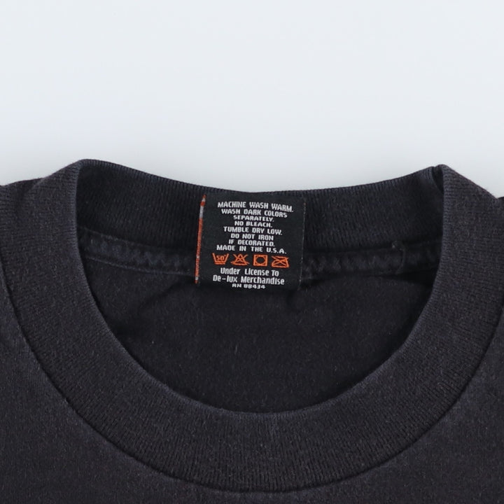 Harley-Davidson Motorcycle Bike T-shirt Made in USA Men's L size cotton black type Vintage Second Hand