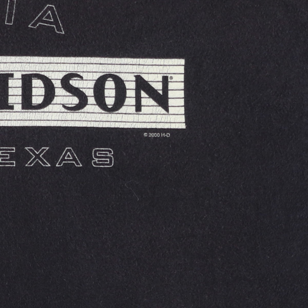 Harley-Davidson Motorcycle Bike T-shirt Made in USA Men's L size cotton black type Vintage Second Hand