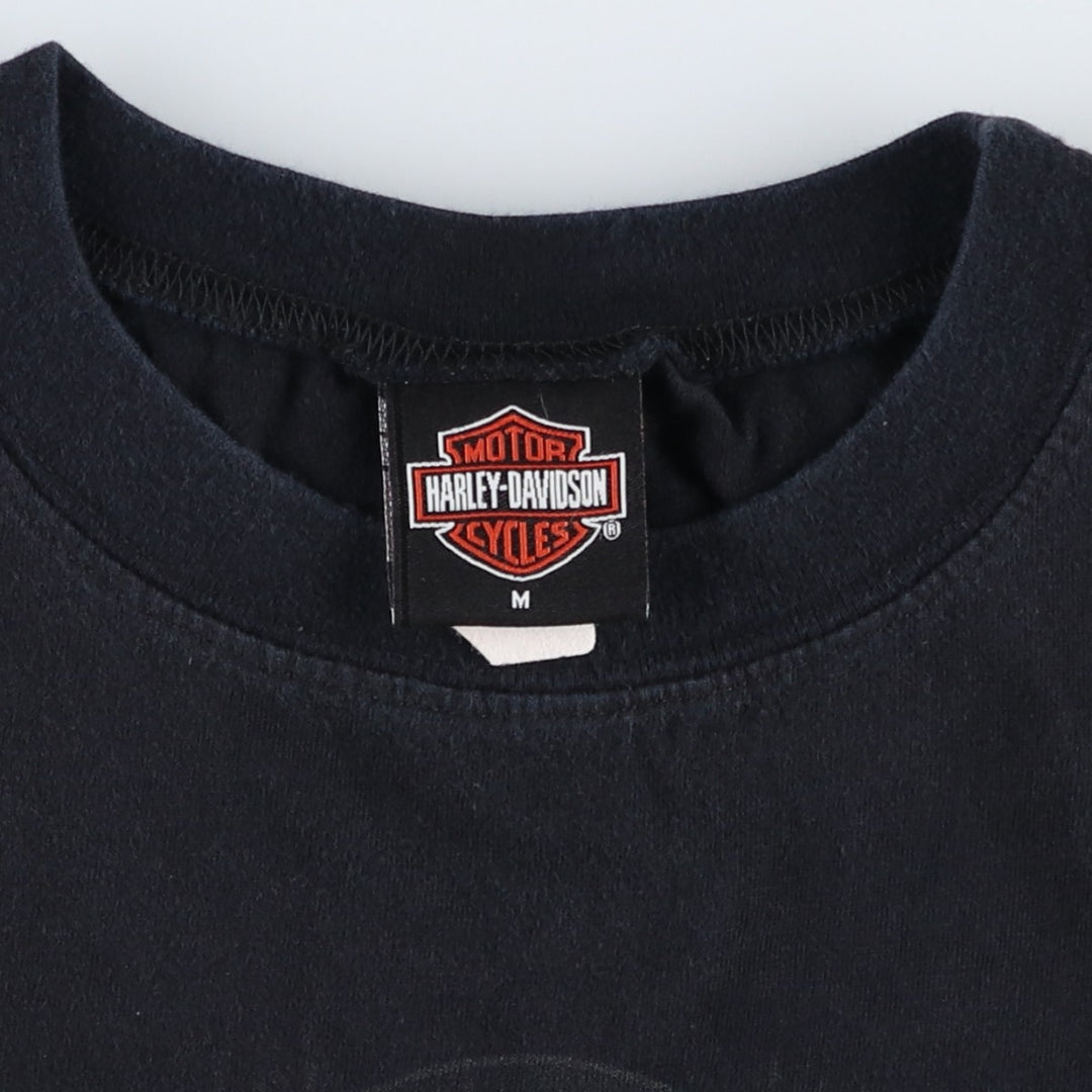 00'S Harley-Davidson Eagle Pattern Tank Top Made in USA Men's M size cotton black type Vintage Second Hand