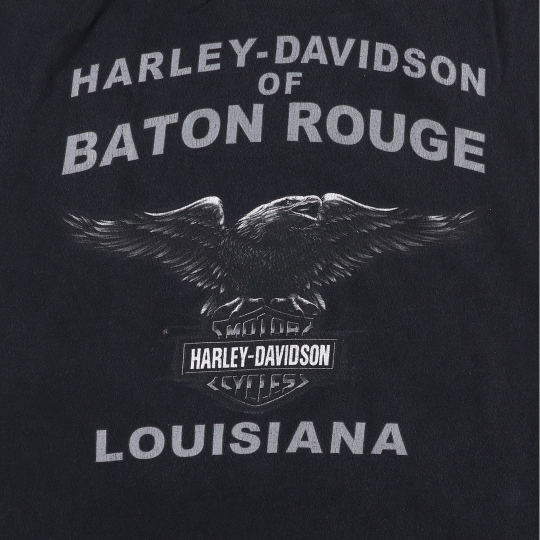 00'S Harley-Davidson Eagle Pattern Tank Top Made in USA Men's M size cotton black type Vintage Second Hand