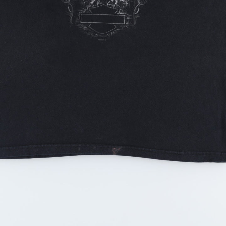 00'S Harley-Davidson Eagle Pattern Tank Top Made in USA Men's M size cotton black type Vintage Second Hand