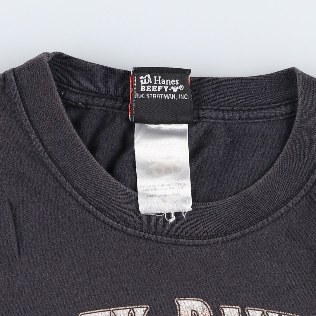 Harley-Davidson Motorcycle Bike T-shirt Made in USA Men's L size cotton black type Vintage Second Hand
