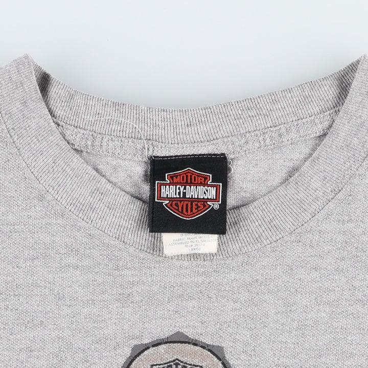Harley-Davidson Motorcycle Bike T-shirt Made in USA Men's L size cotton gray type Vintage Second Hand