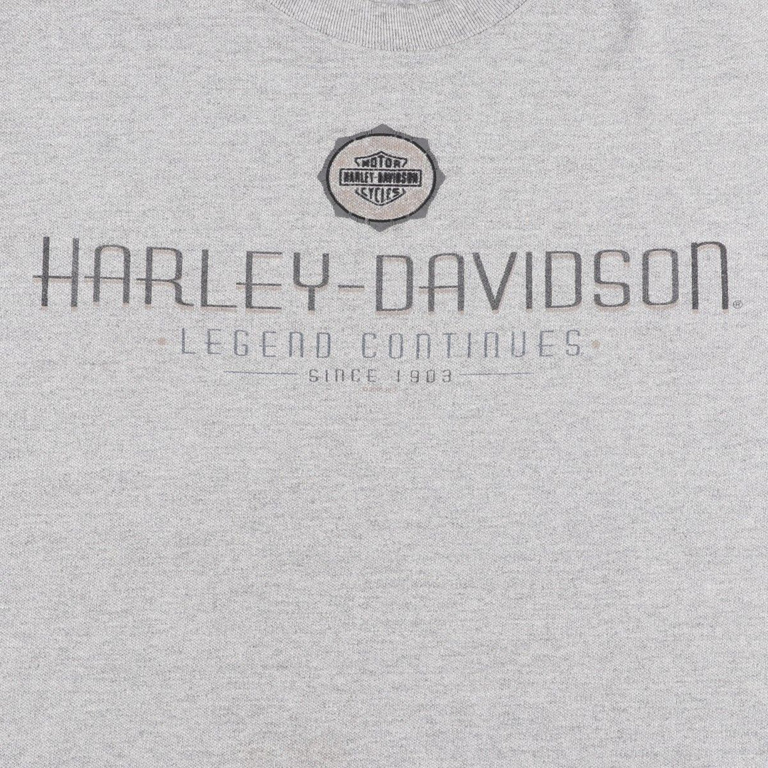 Harley-Davidson Motorcycle Bike T-shirt Made in USA Men's L size cotton gray type Vintage Second Hand