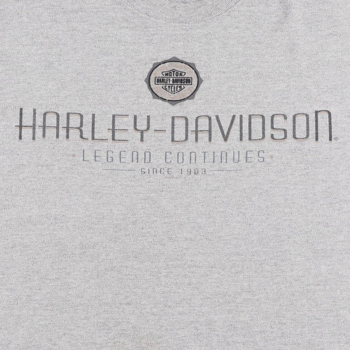 Harley-Davidson Motorcycle Bike T-shirt Made in USA Men's L size cotton gray type Vintage Second Hand