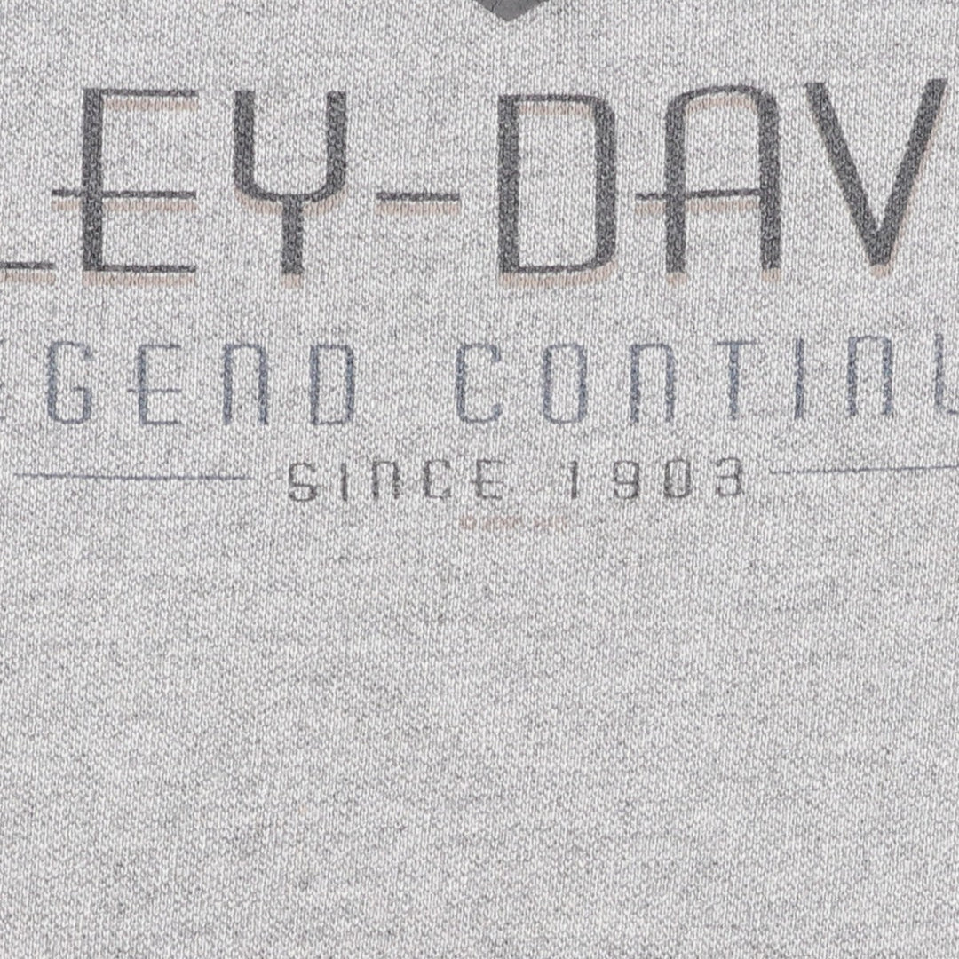 Harley-Davidson Motorcycle Bike T-shirt Made in USA Men's L size cotton gray type Vintage Second Hand