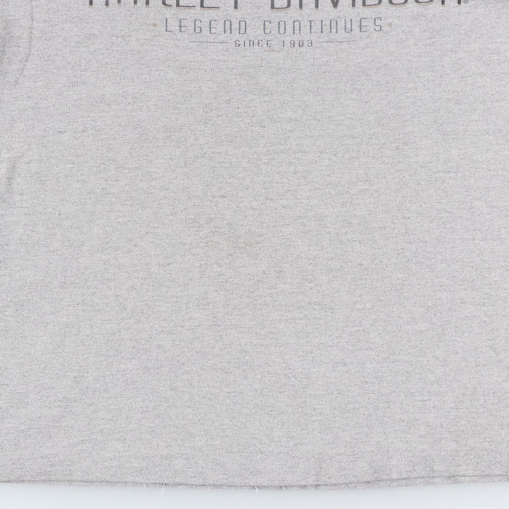 Harley-Davidson Motorcycle Bike T-shirt Made in USA Men's L size cotton gray type Vintage Second Hand