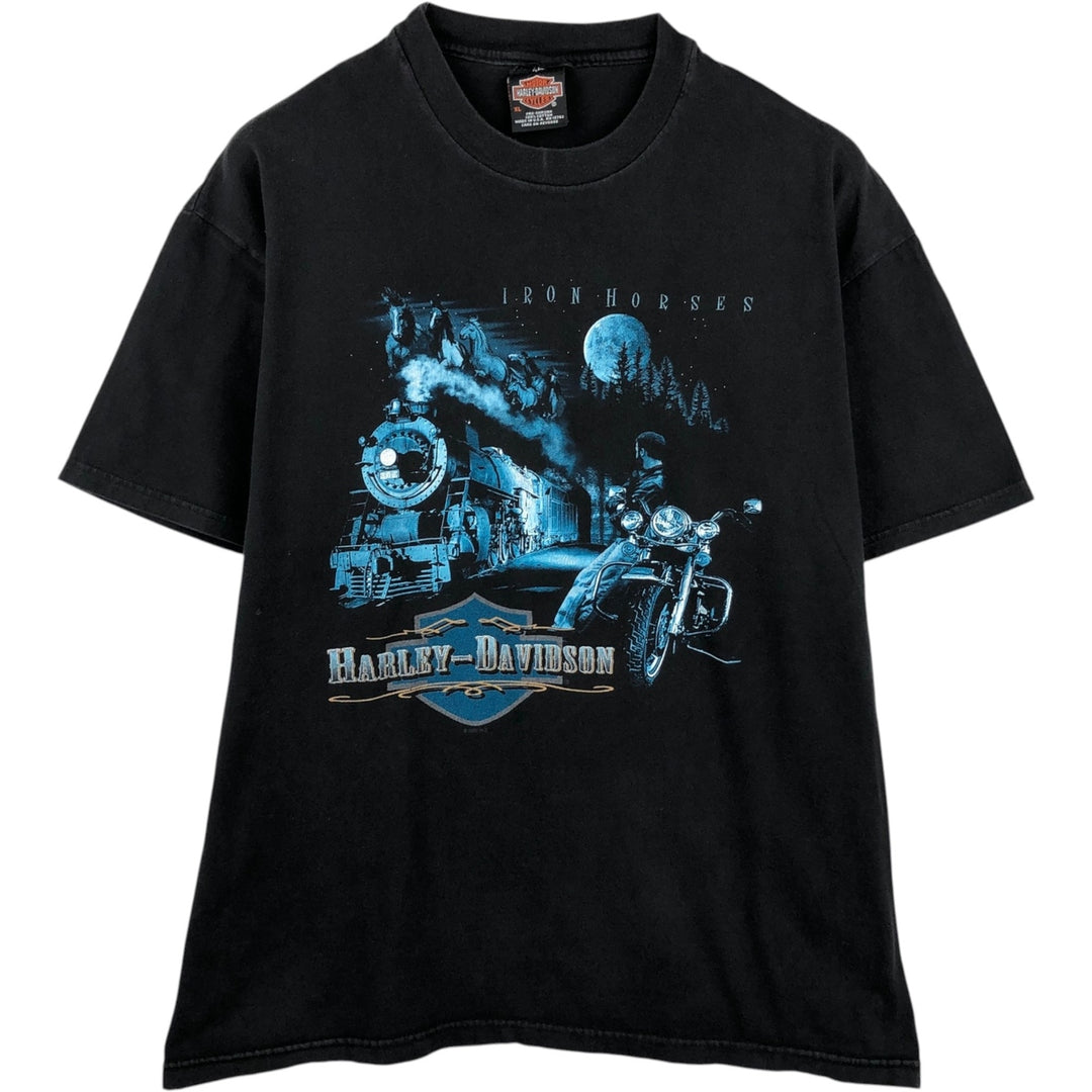 Harley-Davidson Motorcycle Bike T-shirt Made in USA Men's XL cotton black type Vintage Second Hand