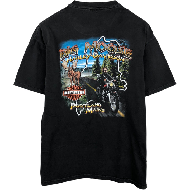 Harley-Davidson Motorcycle Bike T-shirt Made in USA Men's XL cotton black type Vintage Second Hand