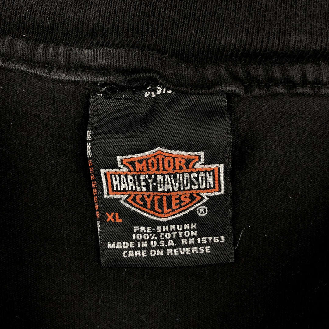 Harley-Davidson Motorcycle Bike T-shirt Made in USA Men's XL cotton black type Vintage Second Hand