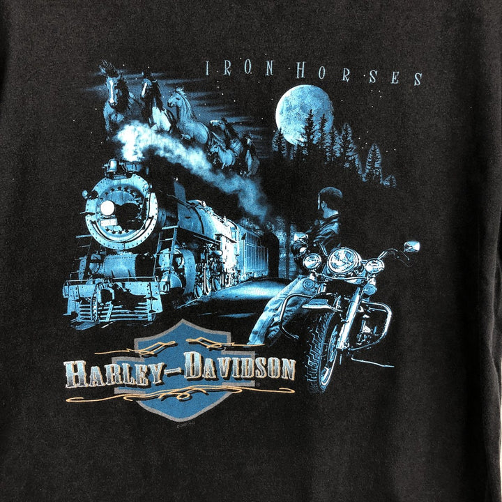 Harley-Davidson Motorcycle Bike T-shirt Made in USA Men's XL cotton black type Vintage Second Hand