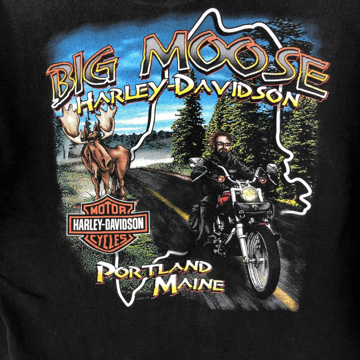 Harley-Davidson Motorcycle Bike T-shirt Made in USA Men's XL cotton black type Vintage Second Hand